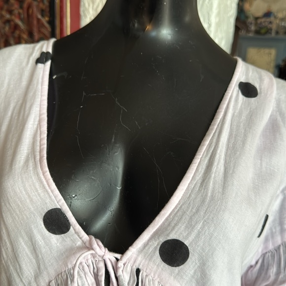 Light pink tie front jacket with black dots - Picture 6 of 8